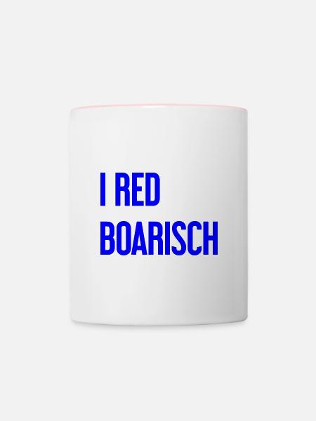 I red boarisch - Tasse zweifarbig - Weiß/Pink