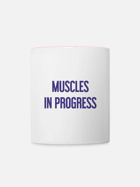 Muscles in Progress - Tasse zweifarbig - Weiß/Pink