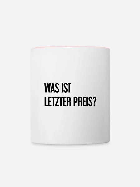 Was ist letzter Preis? - Tasse zweifarbig - Weiß/Pink