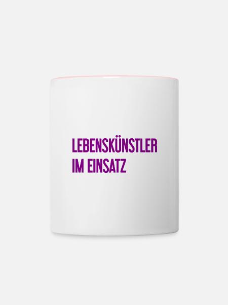 Lebenskünstler im Einsatz - Tasse zweifarbig - Weiß/Pink