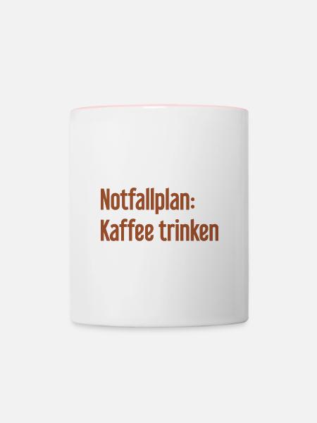 Kaffee-Notfallplan - Tasse zweifarbig - Weiß/Pink