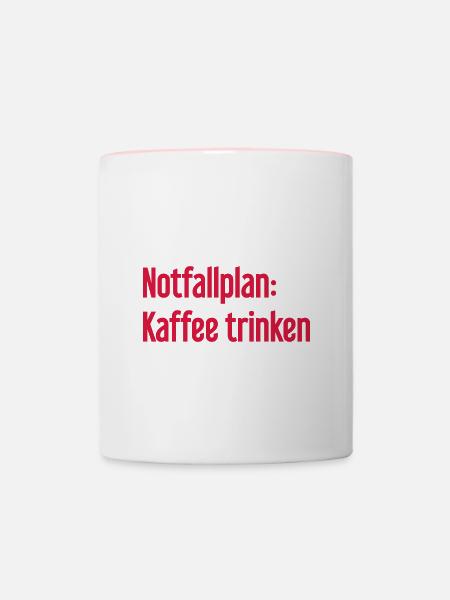 Kaffee-Notfallplan - Tasse zweifarbig - Weiß/Pink