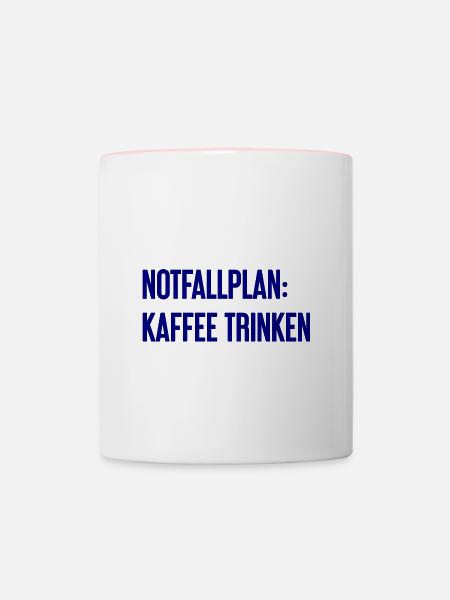 Kaffee-Notfallplan - Tasse zweifarbig - Weiß/Pink