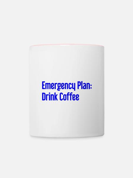 Kaffee-Notfallplan - Tasse zweifarbig - Weiß/Pink