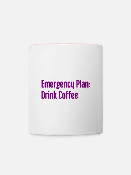 Kaffee-Notfallplan - Tasse zweifarbig - Weiß/Pink