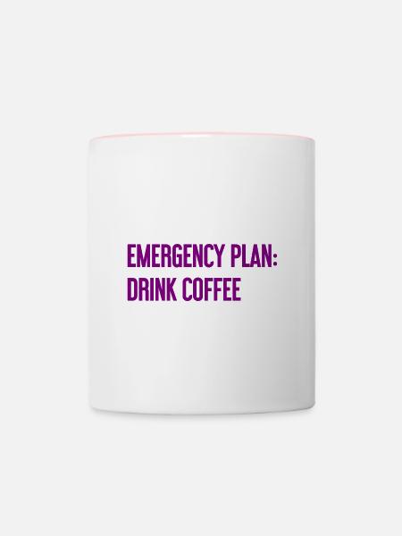 Kaffee-Notfallplan - Tasse zweifarbig - Weiß/Pink