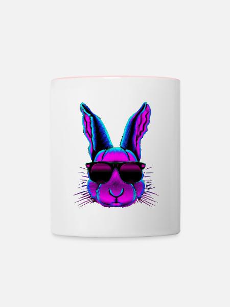 Cool Rabbit 1984 - Tasse zweifarbig - Weiß/Pink
