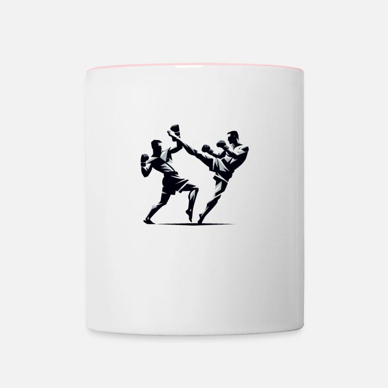 Conception de combattant Muay Thai - Mug contrasté - blanc/rose