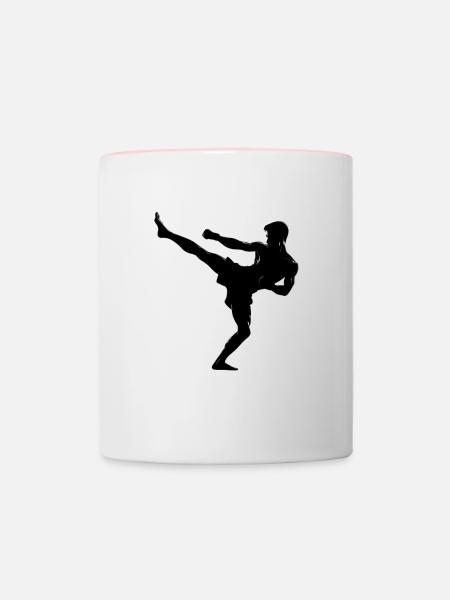Martial Arts Fighter Design - Tasse zweifarbig - Weiß/Pink