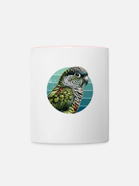 Grünwangen-Conure-Kunst Niedliche Conure - Tasse zweifarbig - Weiß/Pink