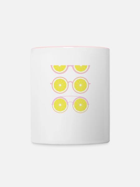 Zitronenlinsen (Rosa) - Tasse zweifarbig - Weiß/Pink