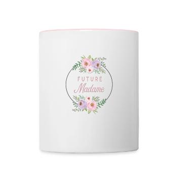 future madame - Tasse zweifarbig - Weiß/Pink - Vorne