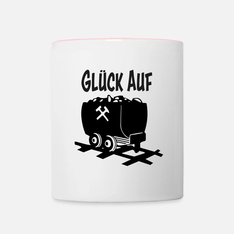 Glück auf - Tasse zweifarbig - Weiß/Pink