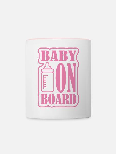 Baby on Board - Tasse zweifarbig - Weiß/Pink