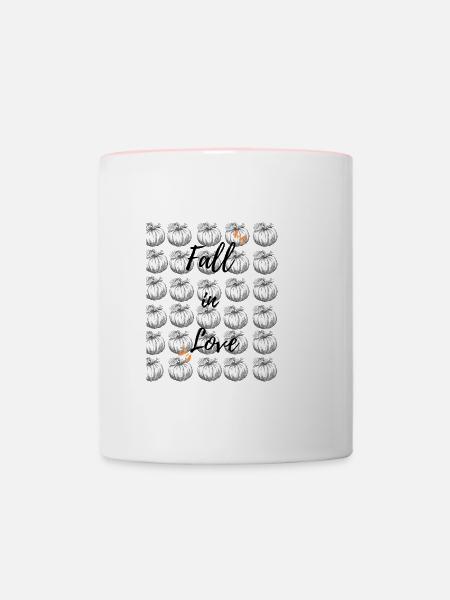 Fall in Love/ Herbst/ Herbstliebe - Tasse zweifarbig - Weiß/Pink