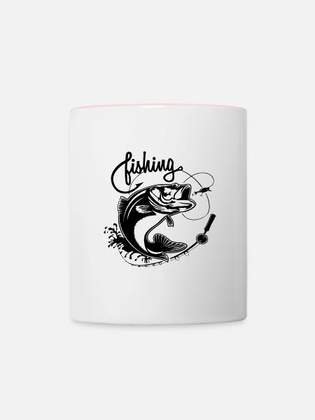 Angler Angeln Fisch - Tasse zweifarbig - Weiß/Pink