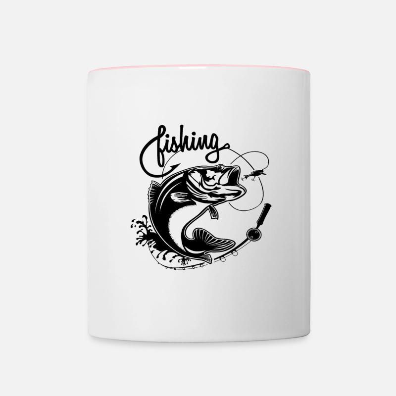 Poisson pêcheur - Mug contrasté - blanc/rose