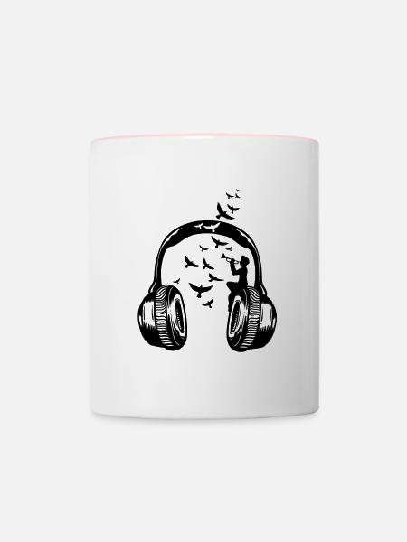 Trompetenspieler Trompete Musik - Tasse zweifarbig - Weiß/Pink