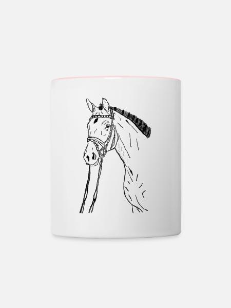 Pferd - Tasse zweifarbig - Weiß/Pink