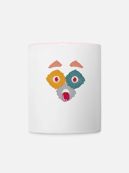 Hund Abstrakt - Tasse zweifarbig - Weiß/Pink