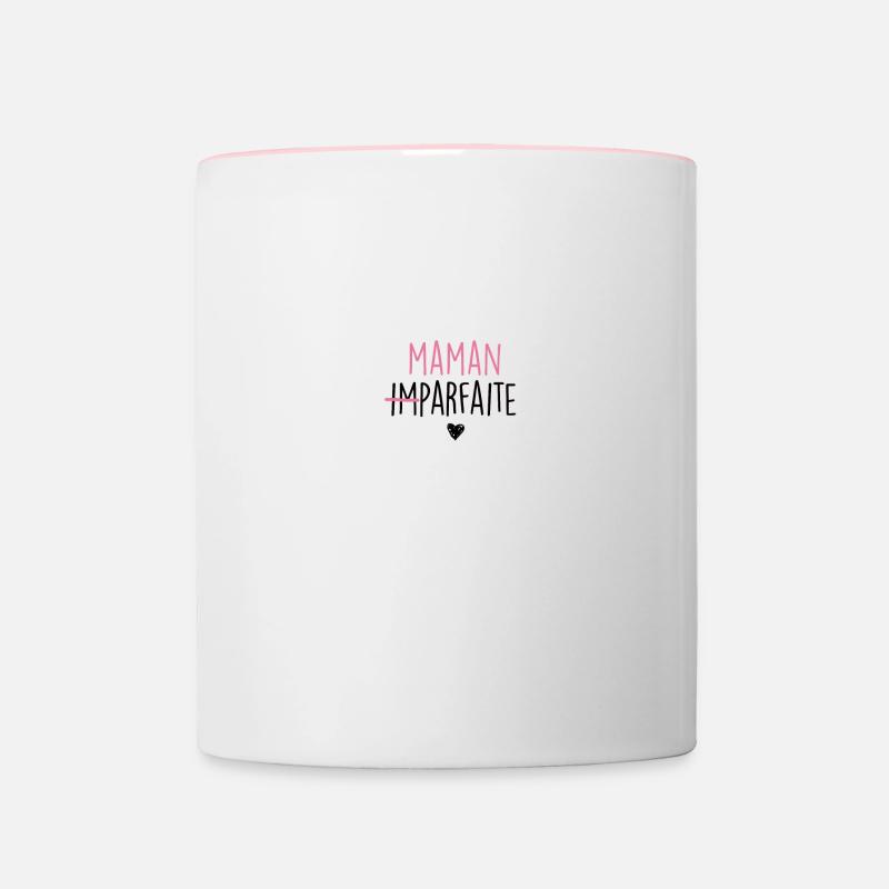 maman imparfaite - Mug contrasté - blanc/rose