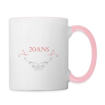 Fabriqué En 2003 20 Ans Anniversaire - Mug contrasté - blanc/rose - Droite