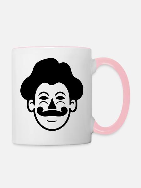Clown - Tasse zweifarbig - Weiß/Pink