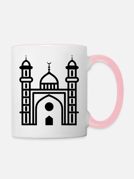 Moschee - Tasse zweifarbig - Weiß/Pink