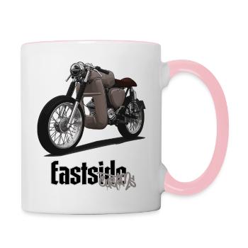 S51 (braun) // Illustration - Tasse zweifarbig - Weiß/Pink - Rechts
