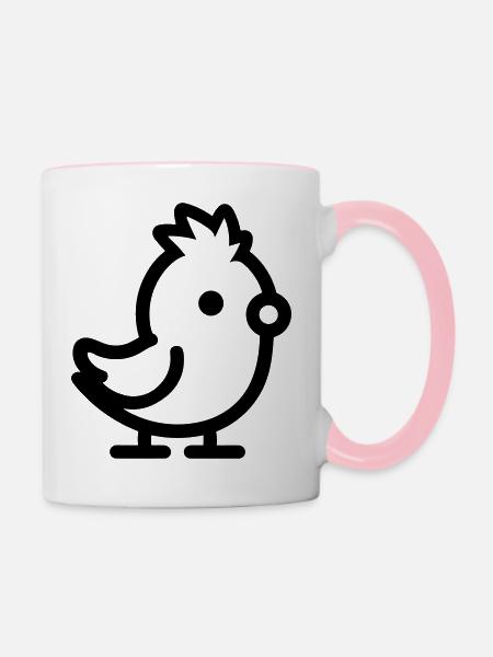 Küken - Tasse zweifarbig - Weiß/Pink