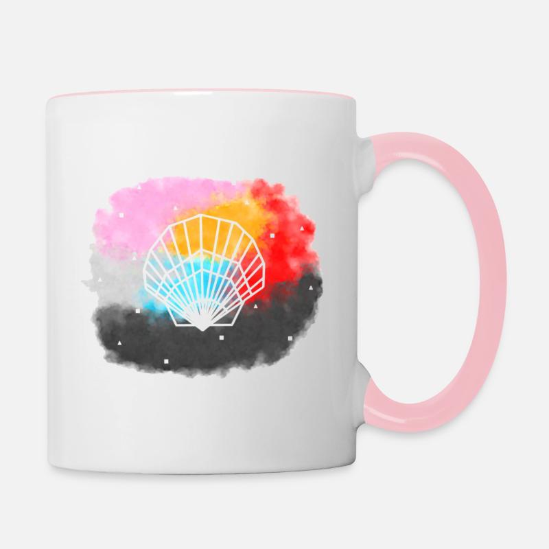Geometric shell - Contrasting Mug - white/pink