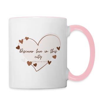 Découvrez l’amour dans cette ville - Mug contrasté - blanc/rose - Droite