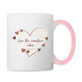 J’aime avec cœur Hambourg - Mug contrasté - blanc/rose - Droite