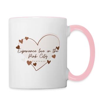 J’aime de cœur Toulouse - Mug contrasté - blanc/rose - Droite