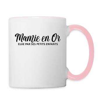 Mamie en or - Mug contrasté - blanc/rose - Droite
