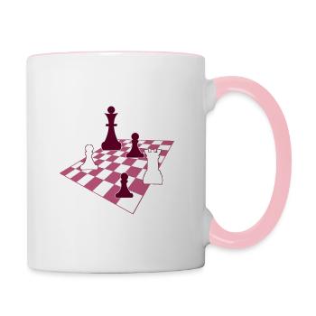 Échecs, Chess - Mug contrasté - blanc/rose - Droite