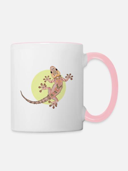 Gecko - Tasse zweifarbig - Weiß/Pink