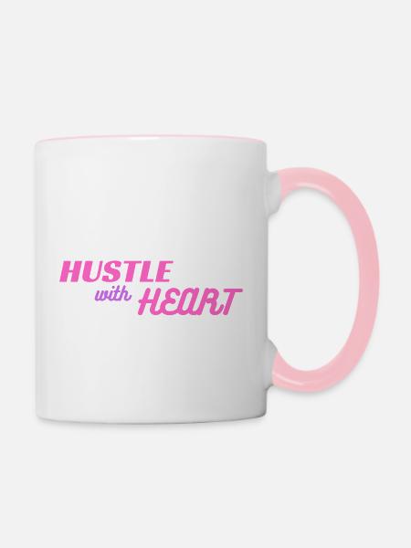 Hustle with Heart (pink) - Tasse zweifarbig - Weiß/Pink