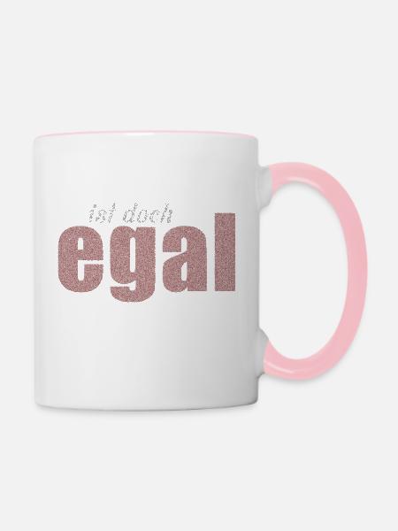 Ist doch egal - dunkel - Tasse zweifarbig - Weiß/Pink