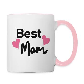 Best Mom - Tasse zweifarbig - Weiß/Pink - Rechts