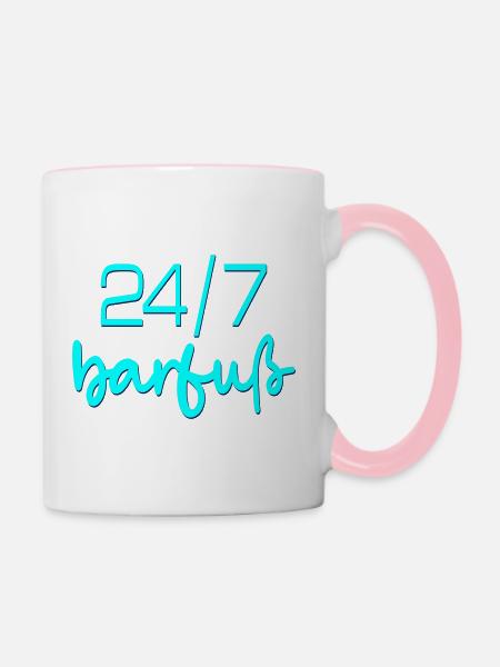 Barfuß Barfußläufer - Tasse zweifarbig - Weiß/Pink