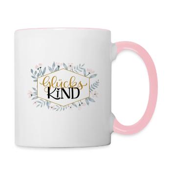 Glückskind - Tasse zweifarbig - Weiß/Pink - Rechts