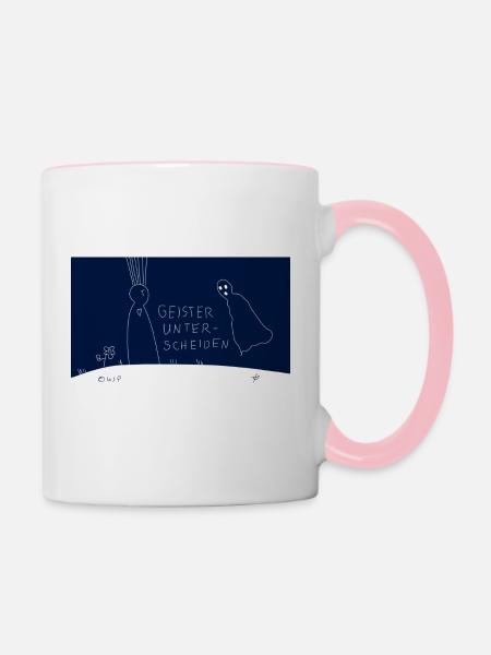 Geister unterscheiden. - Tasse zweifarbig - Weiß/Pink