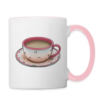 Cup of coffee - Contrasting Mug - white/pink - Right