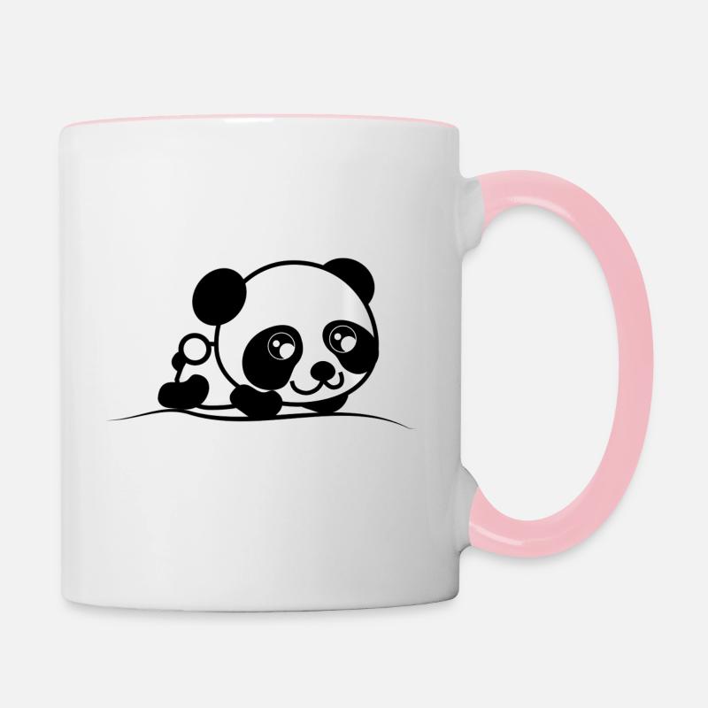 Panda - Mug contrasté - blanc/rose
