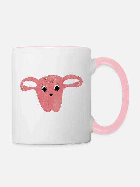 Lebensgebärmutter - Tasse zweifarbig - Weiß/Pink