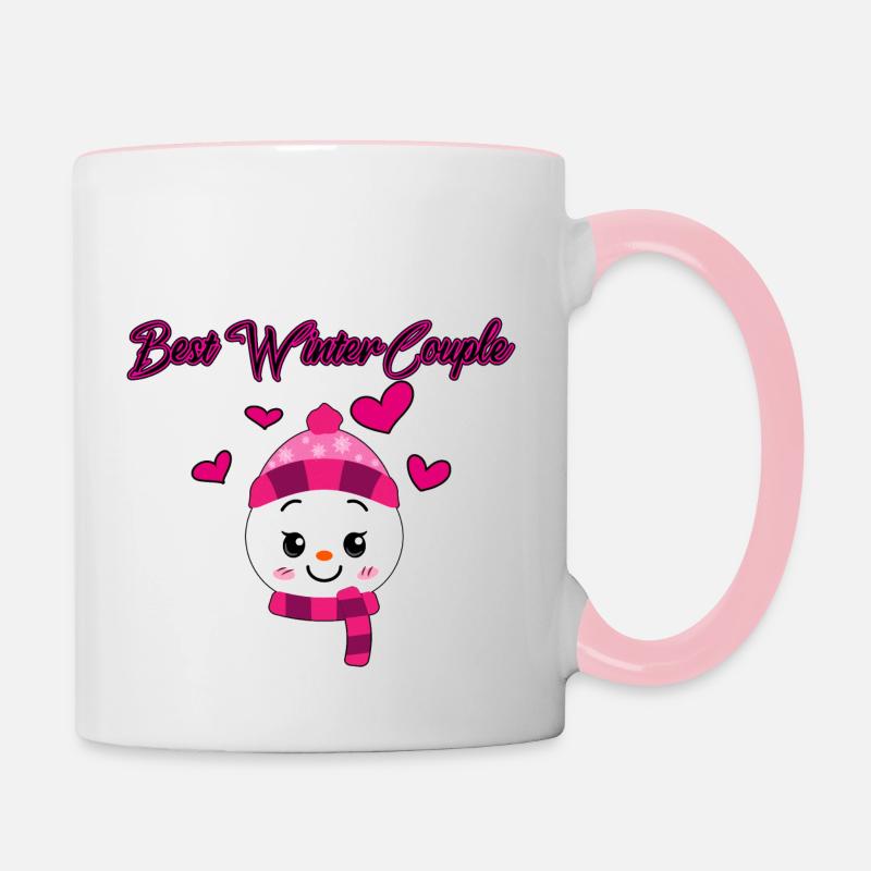 Couple Winters - Contrasting Mug - white/pink