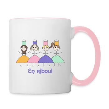 En riboul - Mug contrasté - blanc/rose - Droite