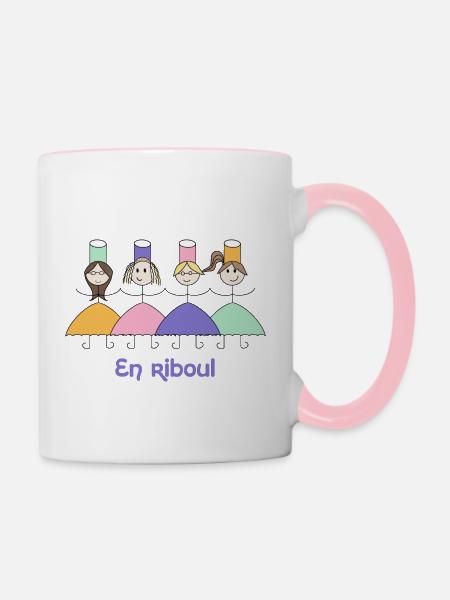 En riboul - Mug contrasté - blanc/rose