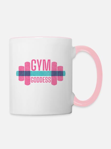 Gym Goddess - Tasse zweifarbig - Weiß/Pink